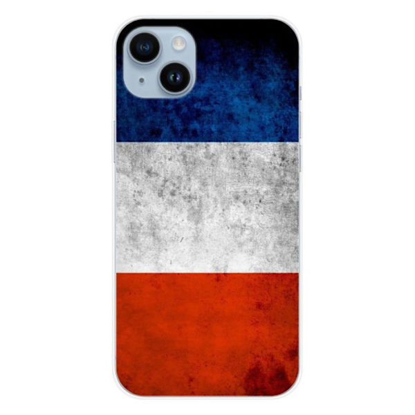 Siliconfodral - Kompatibel med Apple iPhone 14 Plus - design franska flaggan Transparent