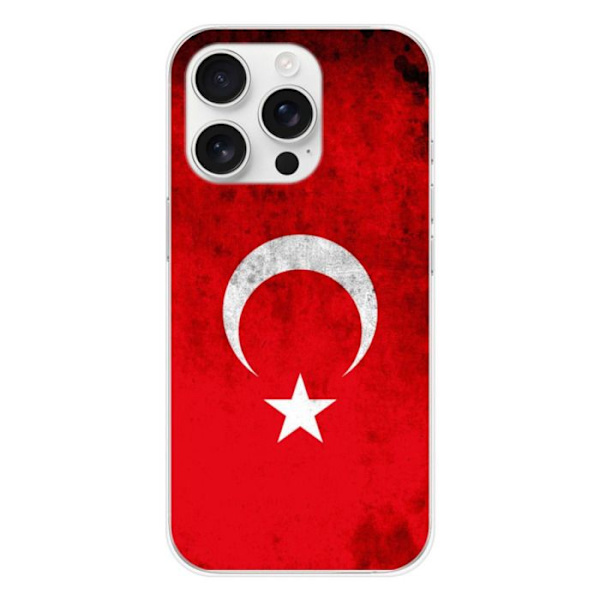 Silikonskal - Kompatibel med Apple iPhone 16 Pro - design med Turkietflaggan Transparent