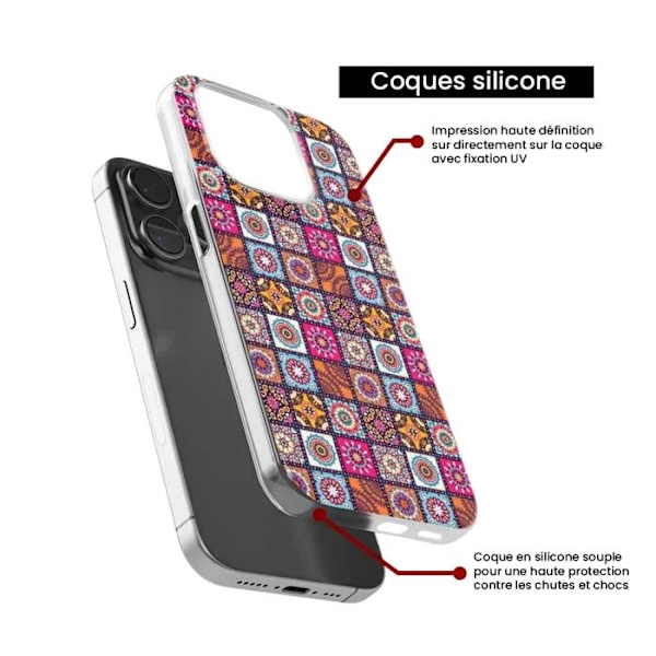 Siliconefodral - Kompatibel med Xiaomi 13 Pro - design patchwork mandala Transparent