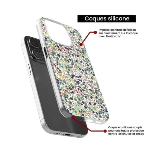 Siliconetui - Kompatibel med Apple iPhone 15 Pro - design liberty wiltshire grön Transparent