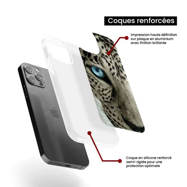 Förstärkt silikonfodral med leopardöga kompatibelt med Apple iPhone 16 Plus Transparent