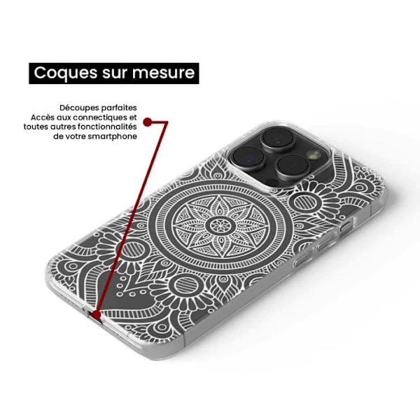 Silicone-skal - Kompatibel med Samsung Galaxy A35 5G - mandala design i vitt Transparent