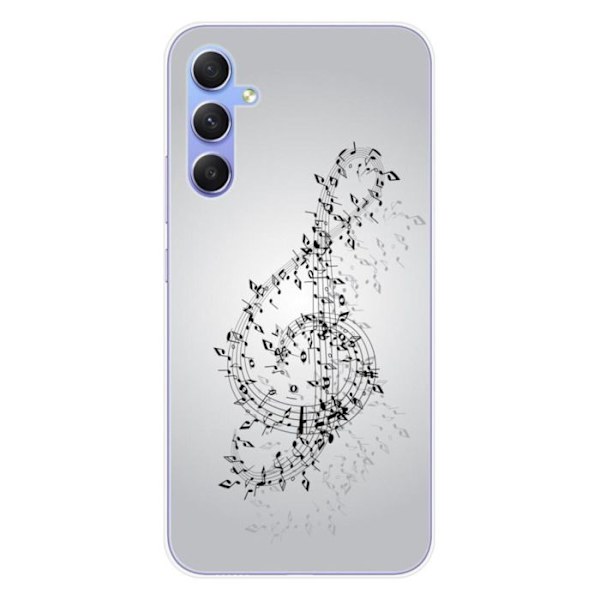 Siliconfodral - Kompatibel med Samsung Galaxy A34 5G - design med noternas vals Transparent