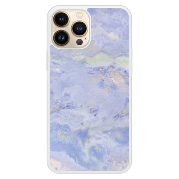 Siliconförstärkt tryckt skal kompatibelt med Apple iPhone 13 Pro Max Marmor Blå Transparent