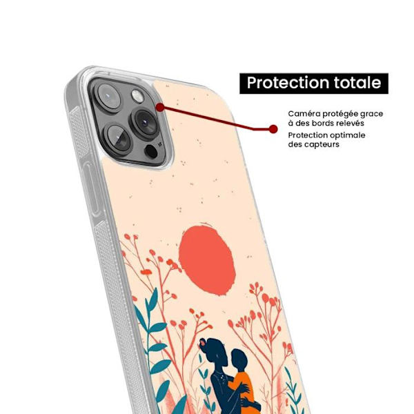 Coque i silikon förstärkt tryckt kompatibel med Apple iPhone 13 En vänlig vind Transparent