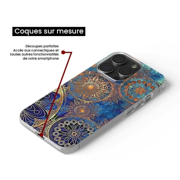 Siliconfodral med tryck - 1001 fodral - Samsung Galaxy S23 FE - Blå mandala - Optimal skydd - TPU gel Transparent