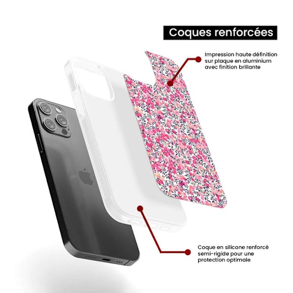 Siliconförstärkt tryckt fodral kompatibelt med Apple iPhone 14 Pro Liberty Wiltshire Rose Transparent