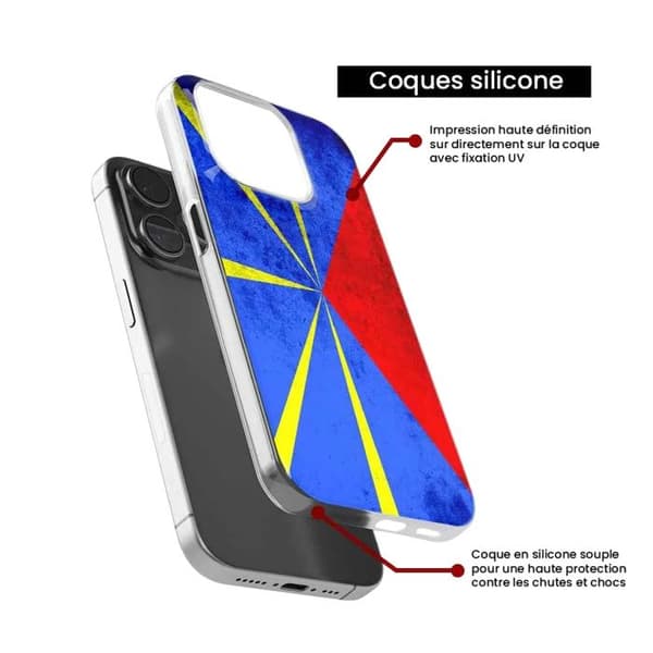 Siliconefodral - Kompatibel med Apple iPhone 16 Pro - design med La Réunions flagga Transparent