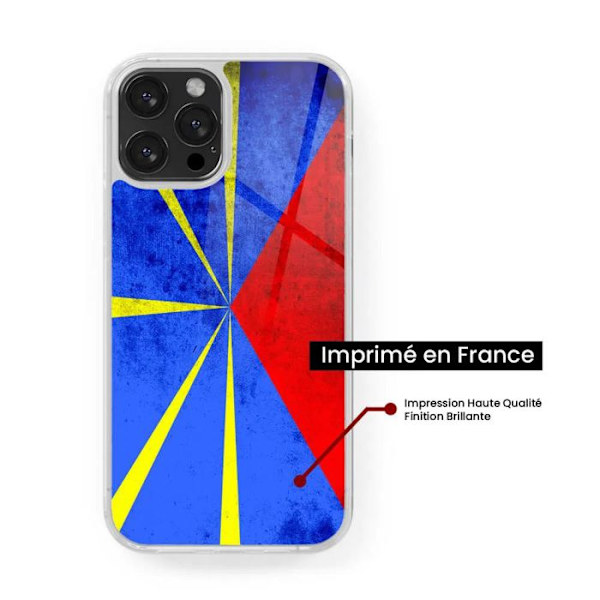 Siliconförstärkt tryckt fodral kompatibelt med Apple iPhone 15 Pro Max Flera La Réunion Transparent
