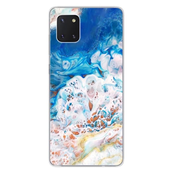 Tryckt silikonfodral kompatibelt Samsung Galaxy Note 10 Lite Ocean Marble Transparent