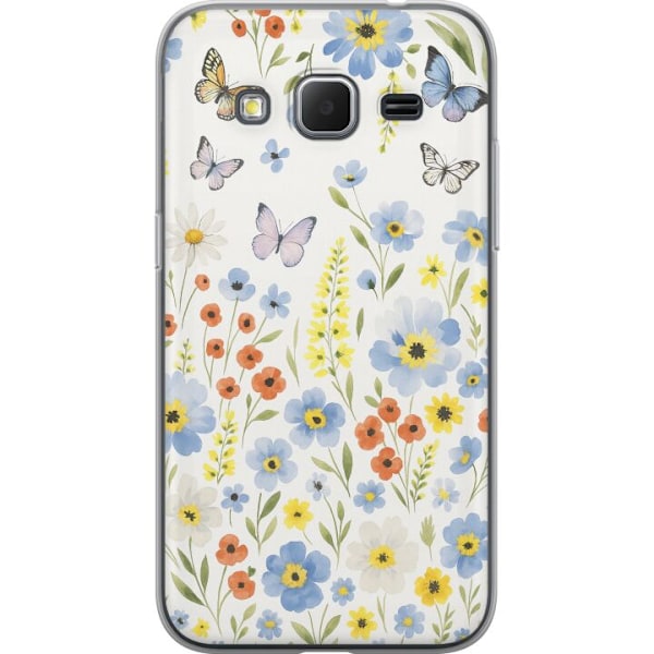 Samsung Galaxy Core Prime Genomskinligt Skal Sommarblommor
