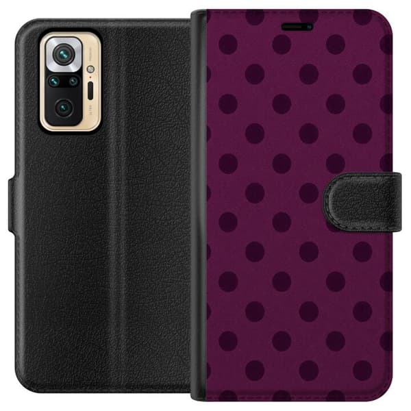 Kompatibelt Plånboksfodral till Xiaomi Redmi Note 10 Pro Plum Pop Dots lila
