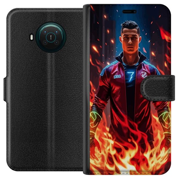 Nokia X10 Tegnebogsetui Ronaldo Inferno - fodboldhelt i flammer