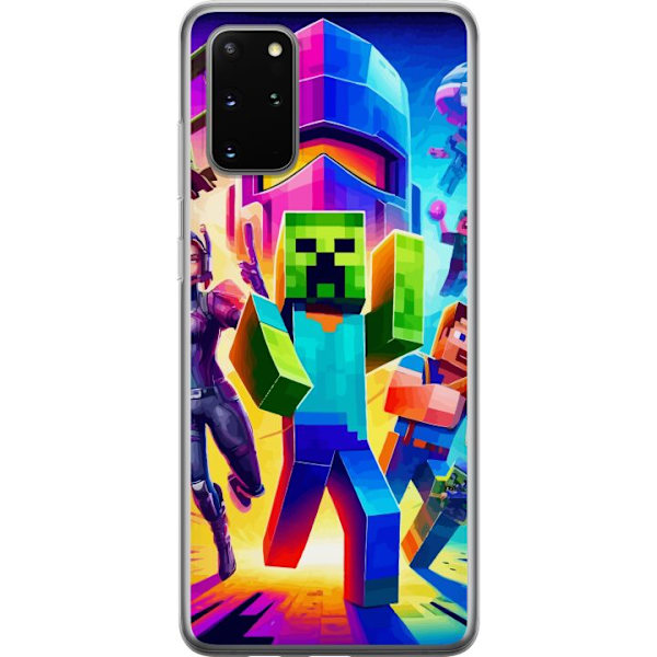 Samsung Galaxy S20+ Läpinäkyvä kuori Fortnite vs Minecraft