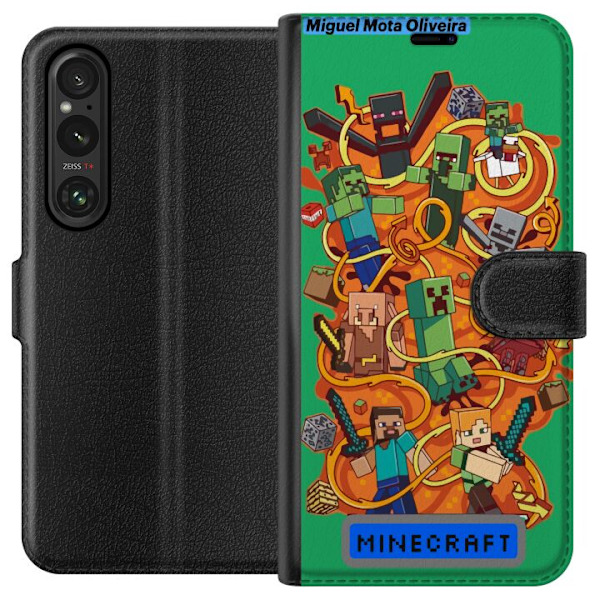 Sony Xperia 1 V Lompakkokotelo Minecraft