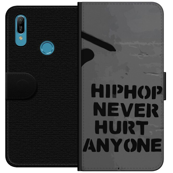 Huawei Y6 (2019) Lompakkokotelo Hip Hop Ei Koskaan Satuta Ketään Lainaus Streetwear Musiikki Elämäntapa Graafinen Teksti Motiivi Suosittu Kulttuur