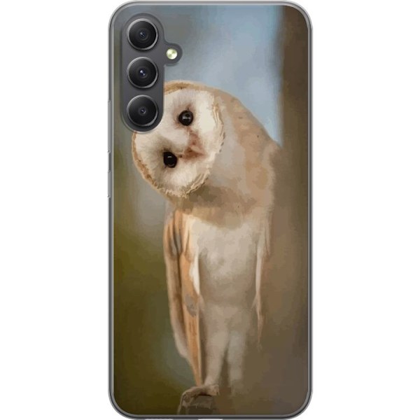 Samsung Galaxy A05s Genomskinligt Skal Uggla Nyfiken Blick Fågelmotiv Skog Natur Grafiskt Design Populärt Motiv Djur Tema Dekoration