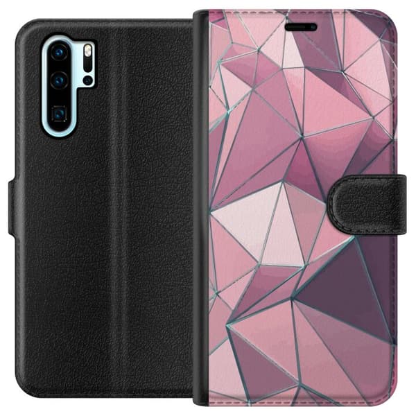 Kompatibel Tegnebogsetui til Huawei P30 Pro Rosamønster