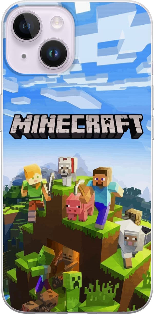Kompatibelt Mobilskal till Apple iPhone 15 Plus Minecraft Creeper block pixel retro gaming