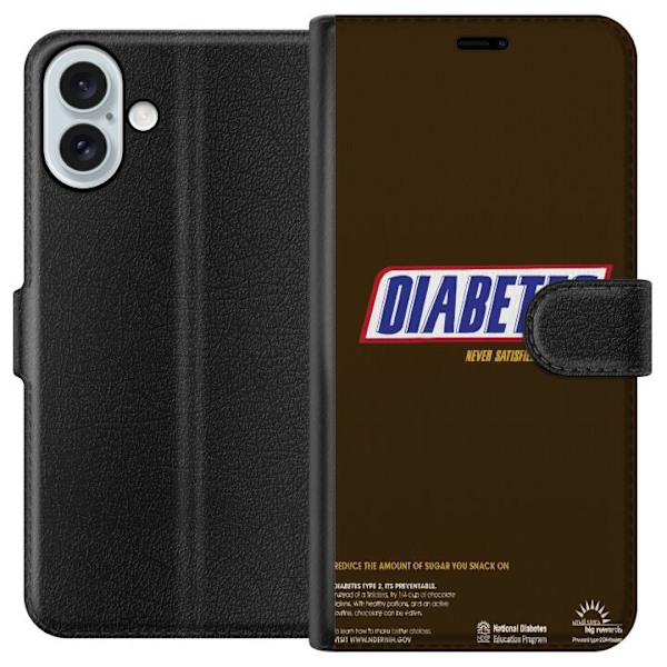 Apple iPhone 16 Plus Tegnebogsetui Diabetes Snickers