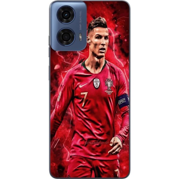 Motorola Moto G04 Genomskinligt Skal Ronaldo Skills – CR7 Design för Äkta Supporters
