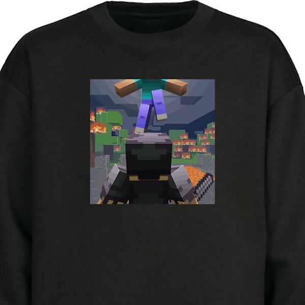 Sweatshirt for Voksen | Klassisk Collegegenser Minecraft svart L