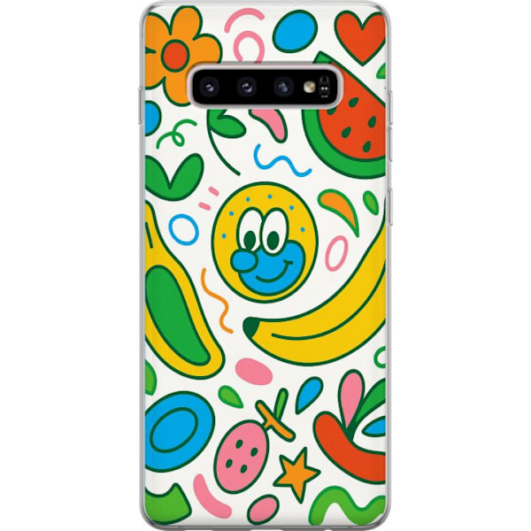 Samsung Galaxy S10+ Gennemsigtig cover Sommerfugle Slør