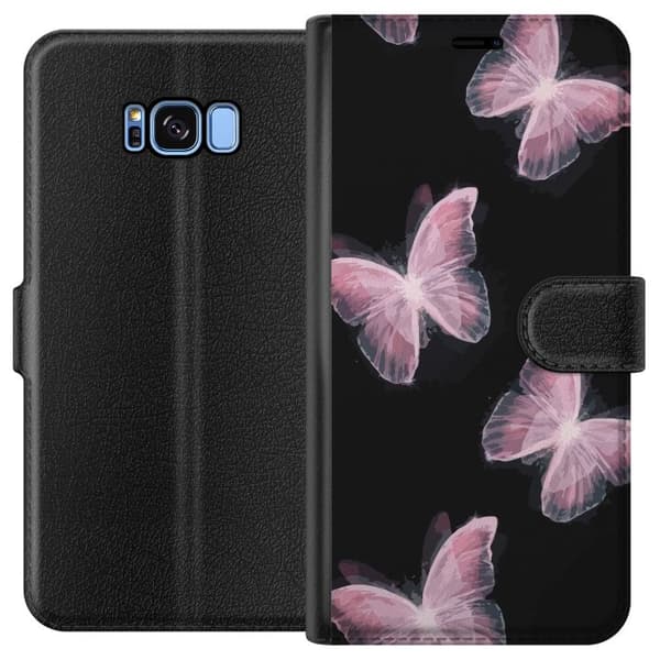 Kompatibelt Plånboksfodral till Samsung Galaxy S8 Fjärillar