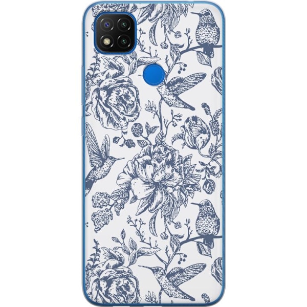 Xiaomi Redmi 9C NFC Läpinäkyvä kuori Kukat & Linnut - Roman