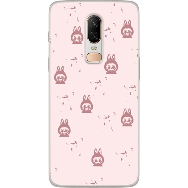 OnePlus 6 Läpinäkyvä kuori Labubu Neon Pop - Neonvärinen pop art hirviö