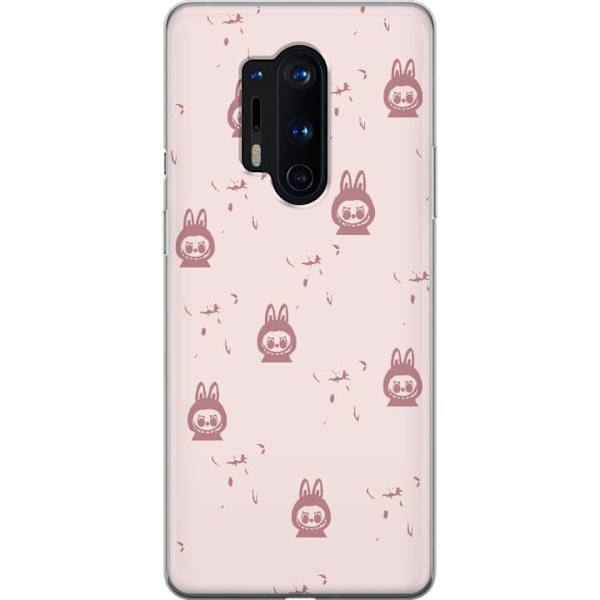 OnePlus 8 Pro Läpinäkyvä kuori Labubu Neon Pop - Neonvärin