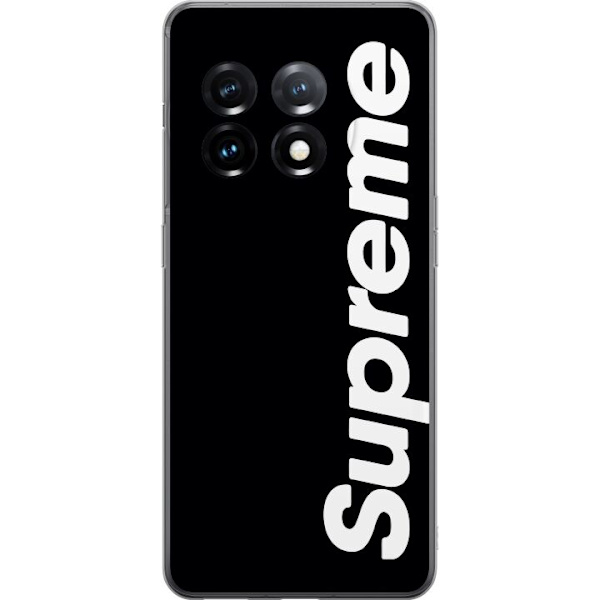 OnePlus 11R Gennemsigtig cover Supreme Sort Hvid Streetwear Design Klassisk Modeikon Trend Urban Stil Grafiskt Motiv Populær
