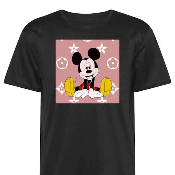 Trænings T-shirt | Sport T-shirt til Voksen Mickey Mouse sort 4X-Large