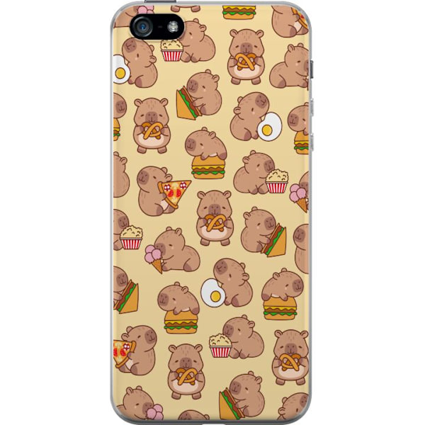 Apple iPhone 5 Genomskinligt Skal Kawaii capybara mobilskal med flera söta figurer