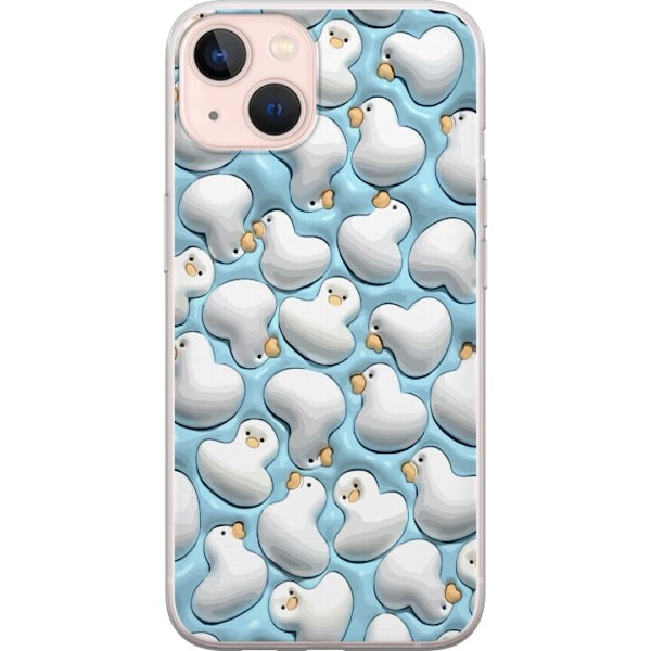Apple iPhone 13 mini Gennemsigtig cover Boblende Ænder Blå