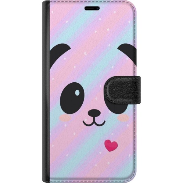 Samsung Galaxy A12 Lompakkokotelo Sateenkaari Panda