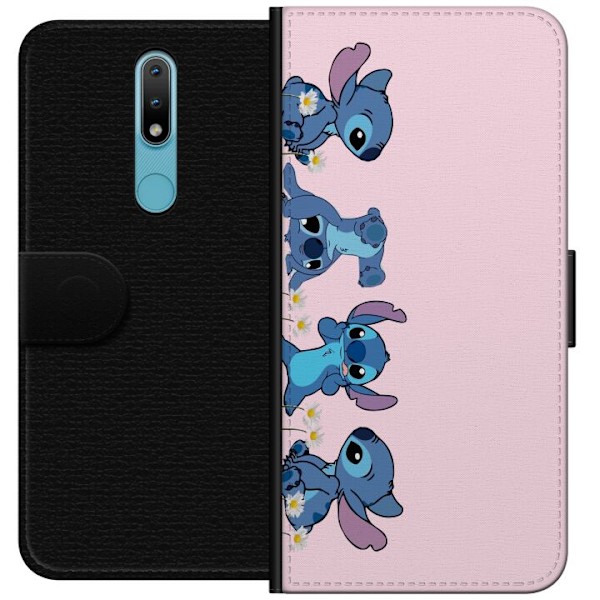 Nokia 2.4 Plånboksfodral Stitch Skratt & Bus – Perfekt för