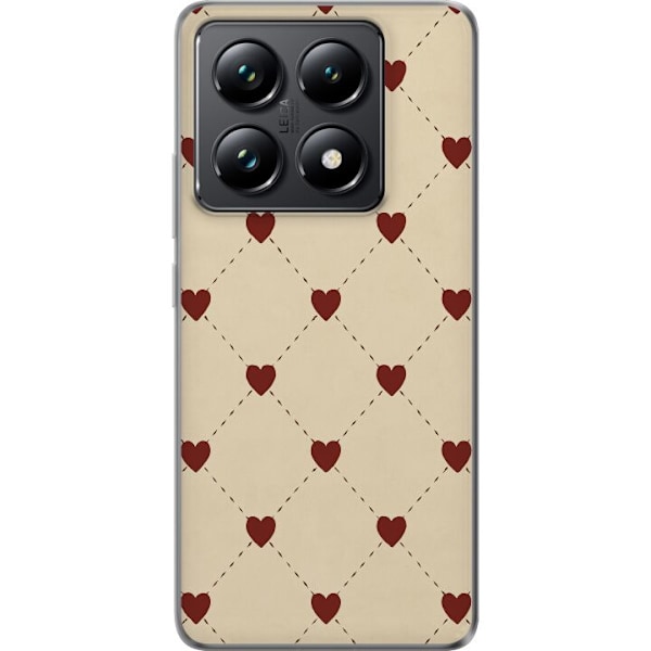 Xiaomi 14T Pro Läpinäkyvä kuori Sydänverkko