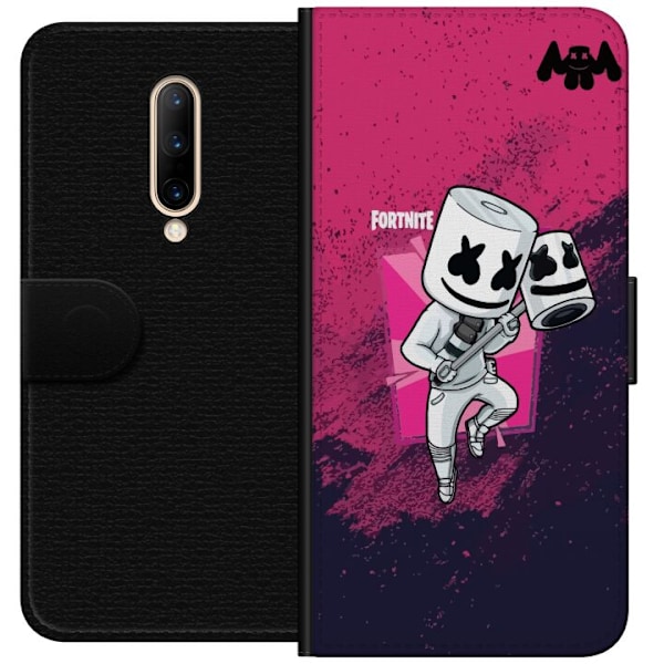 OnePlus 7 Pro Plånboksfodral Marshmello Fortnite Skin Emote Gaming DJ Karaktär Populärt Motiv Barn Ungdom Trend