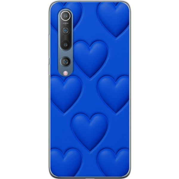 Xiaomi Mi 10 5G Läpinäkyvä kuori Siniset Sydämet