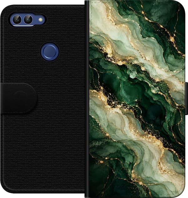 Kompatibelt Plånboksfodral till Huawei P smart Skogsagat grön