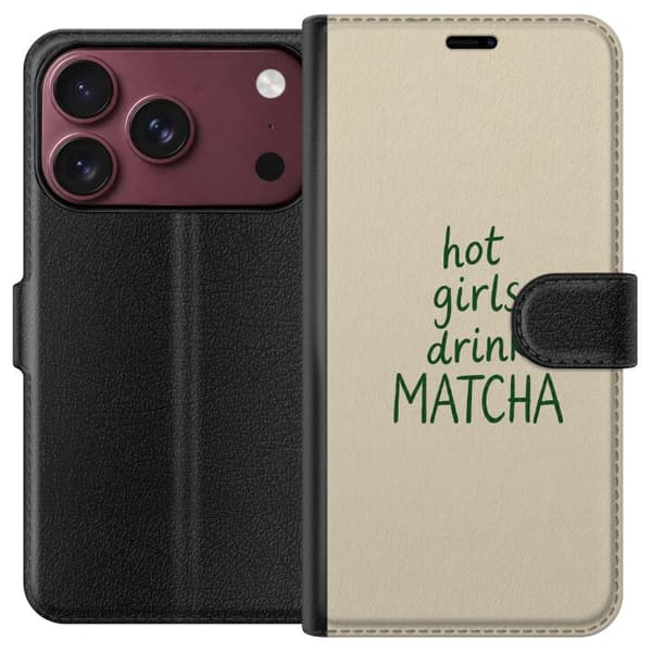 Kompatibel Tegnebogsetui til Apple iPhone 18 Pro Max Matcha-piger beige
