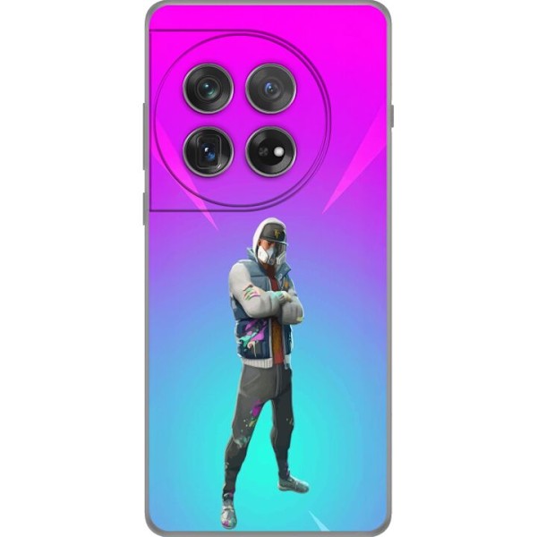 OnePlus 12 Gennemsigtig cover sort ridder fortnite