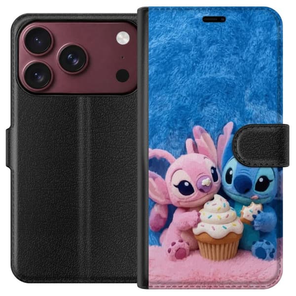 Kompatibel Tegnebogsetui til Apple iPhone 18 Pro Max Søde blå og lyserøde figurer med stor cupcake og krymmel pink