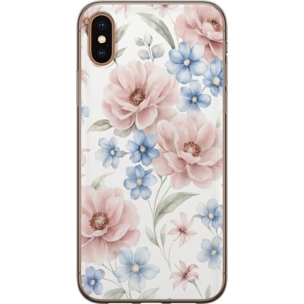 Apple iPhone XS Max Läpinäkyvä kuori Romanttiset kukat