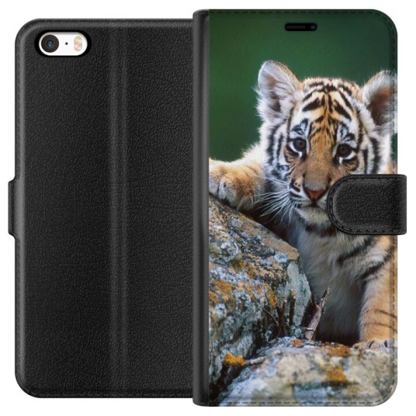 Apple iPhone 5 Plånboksfodral Tiger