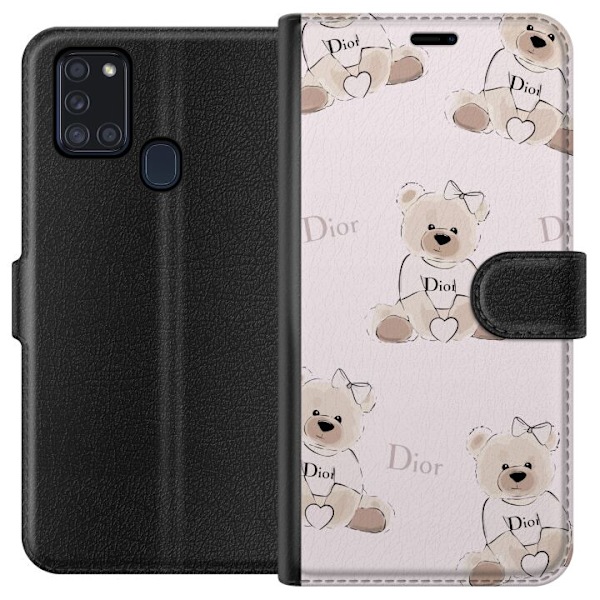 Samsung Galaxy A21s Tegnebogsetui Teddy Dior Vibes - luksuriøs bamse i modetil