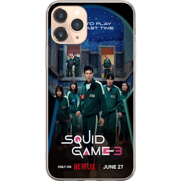 Apple iPhone 11 Pro Genomskinligt Skal Squid Game Säsong 3 Seriefigurer Populärt TV Serie Motiv Ikoner Spänning Drama Asiatisk Design Trend
