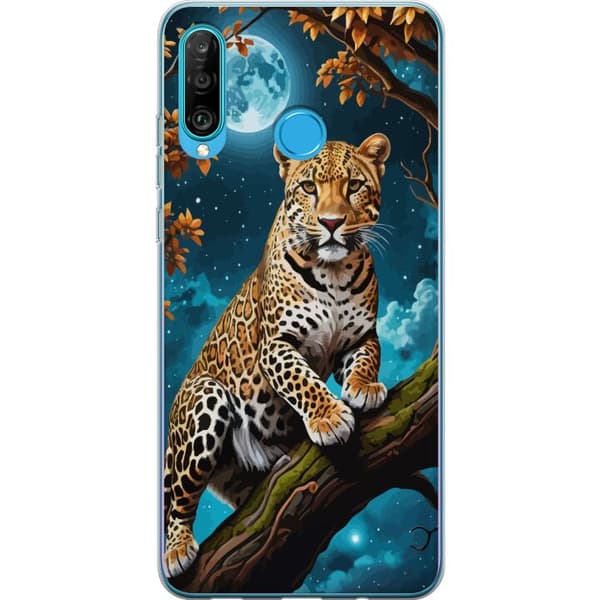 Kompatibelt Mobilskal till Huawei P30 lite Leopard