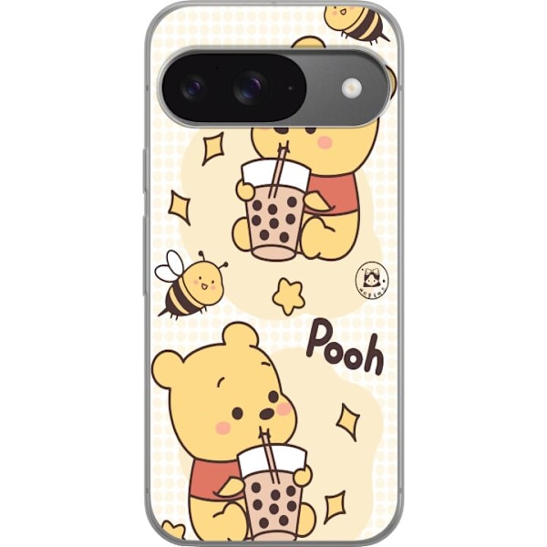 Google Pixel 9 Pro Genomskinligt Skal Nalle Pooh Style – klassiskt björnmotiv i ny tolkning